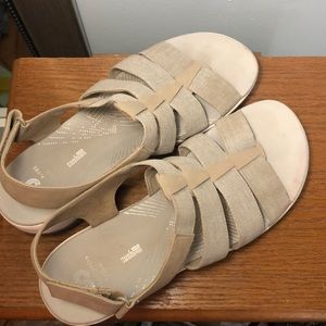Gray platform sandals